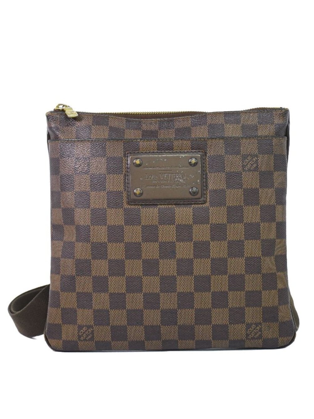 Louis Vuitton LV Pochette Brooklyn Damier Ebene Shoulder Bag Brown Second